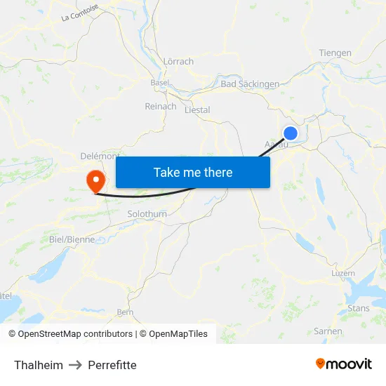 Thalheim to Perrefitte map