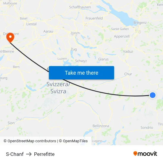 S-Chanf to Perrefitte map