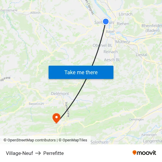 Village-Neuf to Perrefitte map