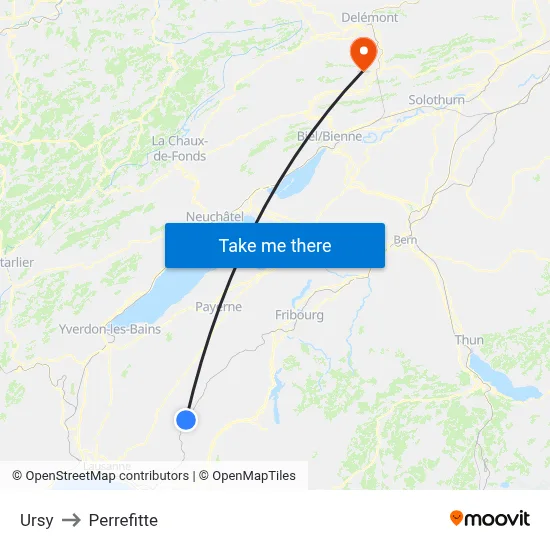 Ursy to Perrefitte map