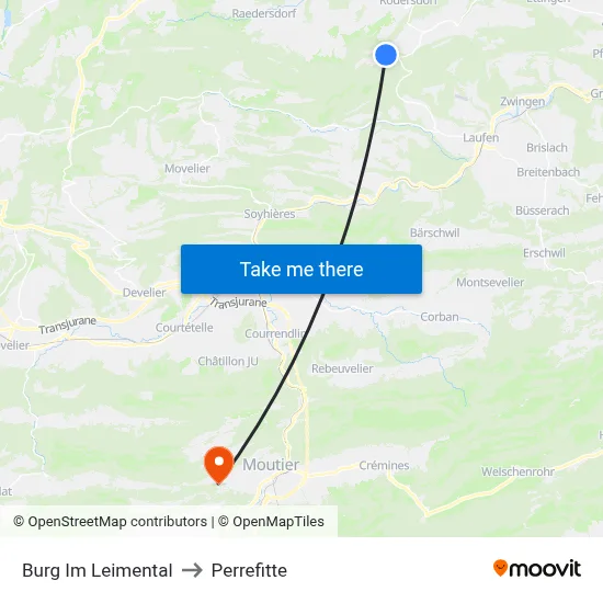 Burg Im Leimental to Perrefitte map
