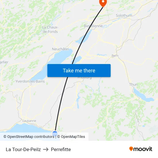 La Tour-De-Peilz to Perrefitte map