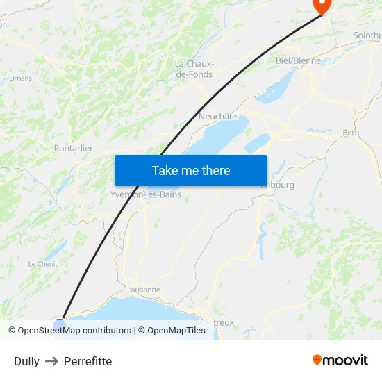 Dully to Perrefitte map
