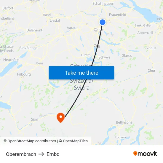 Oberembrach to Embd map