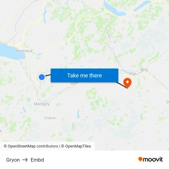 Gryon to Embd map