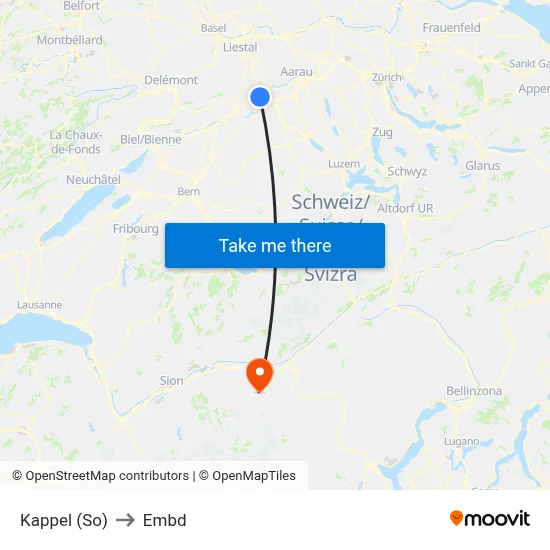 Kappel (So) to Embd map