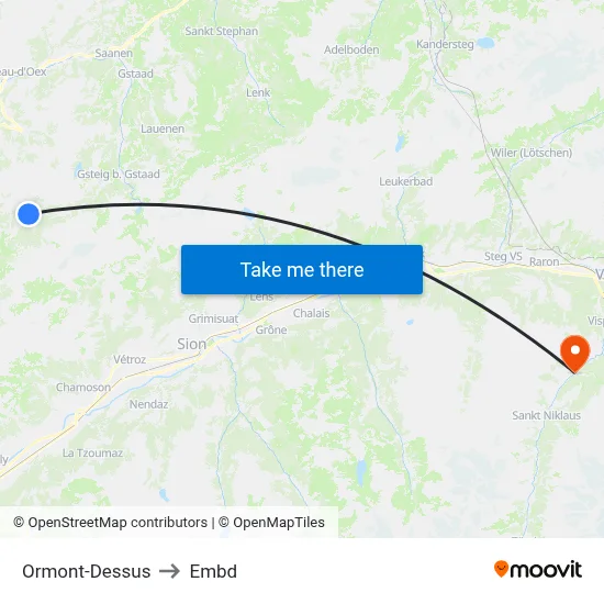 Ormont-Dessus to Embd map