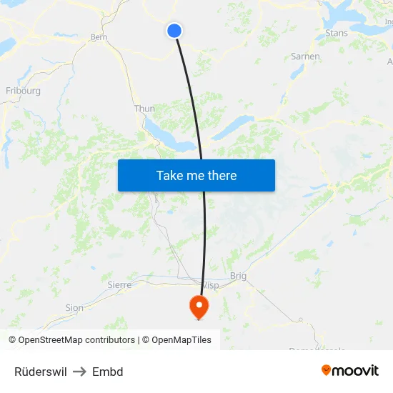 Rüderswil to Embd map
