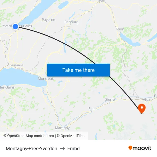 Montagny-Près-Yverdon to Embd map