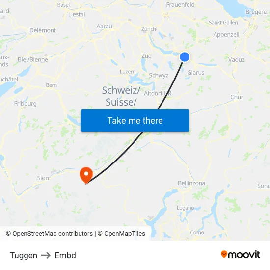 Tuggen to Embd map