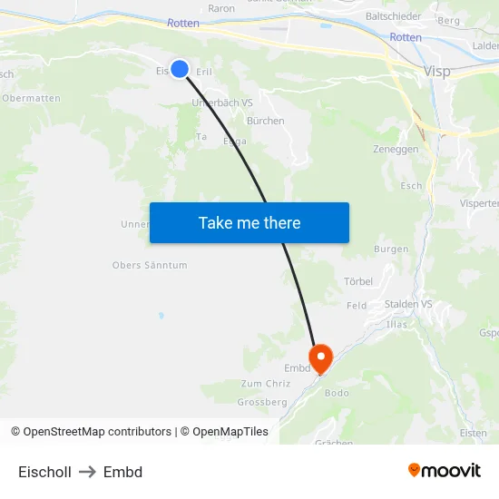 Eischoll to Embd map