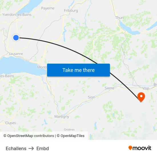 Echallens to Embd map