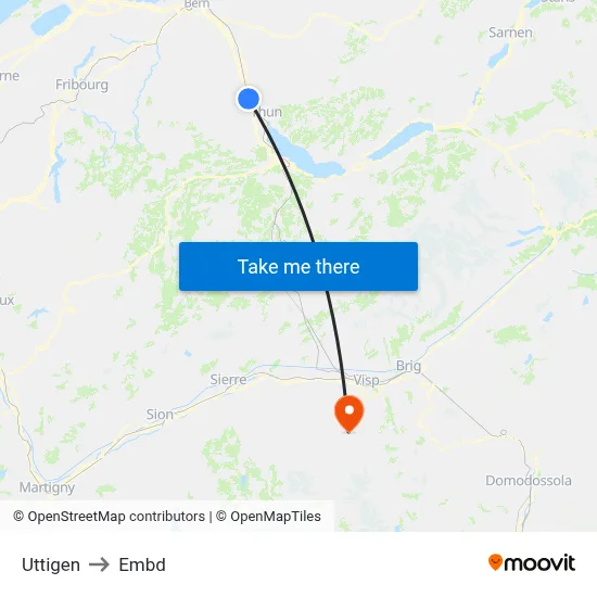 Uttigen to Embd map