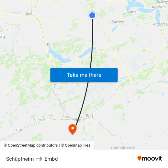 Schüpfheim to Embd map
