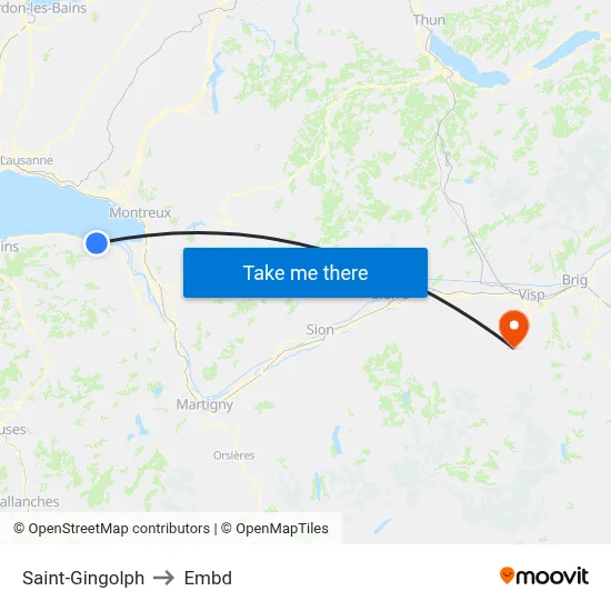 Saint-Gingolph to Embd map
