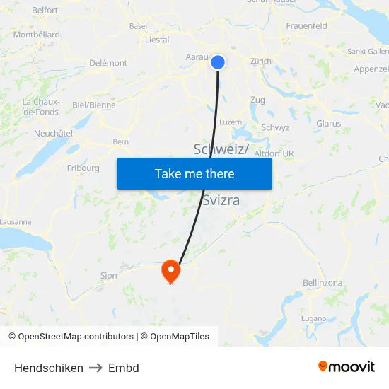 Hendschiken to Embd map