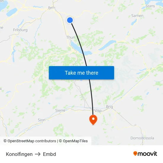Konolfingen to Embd map