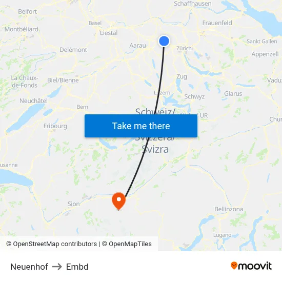 Neuenhof to Embd map
