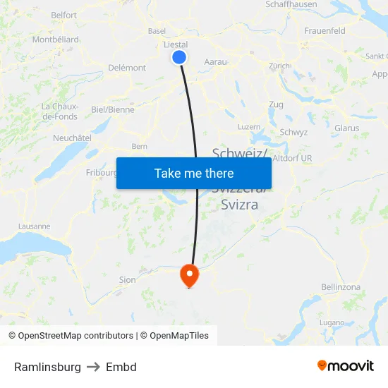 Ramlinsburg to Embd map