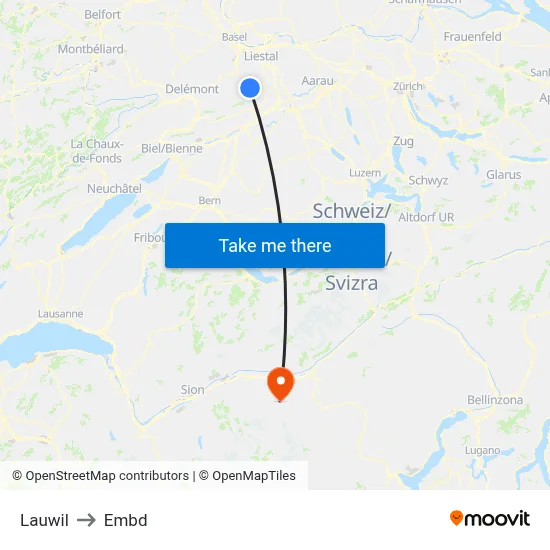 Lauwil to Embd map