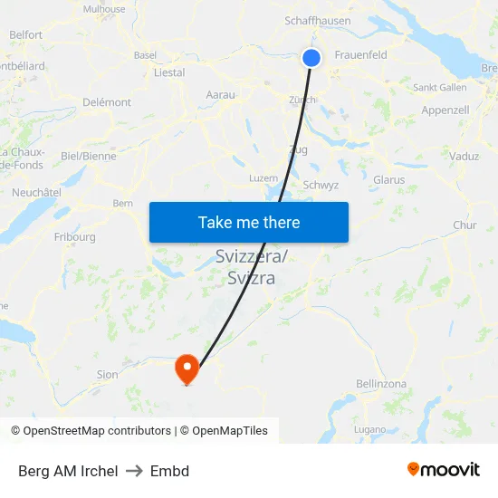 Berg AM Irchel to Embd map