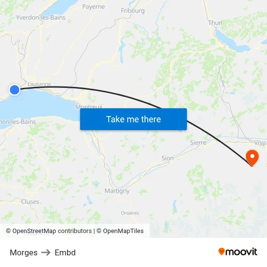 Morges to Embd map