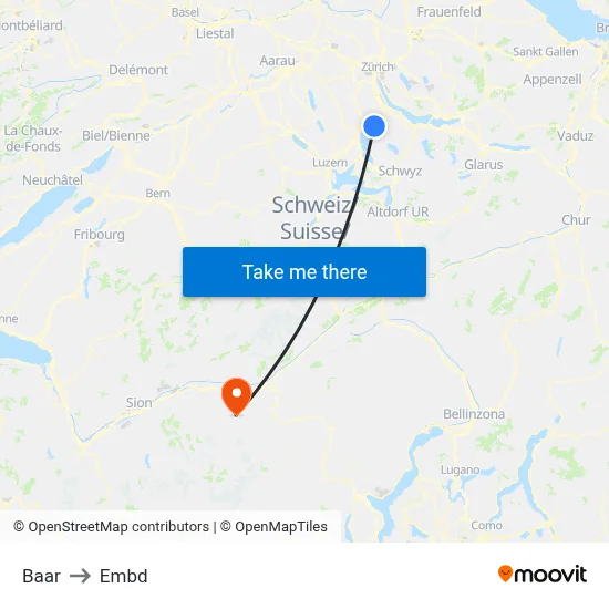 Baar to Embd map