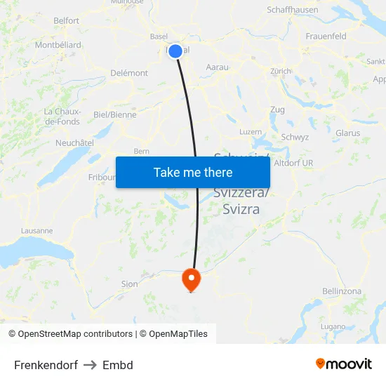 Frenkendorf to Embd map