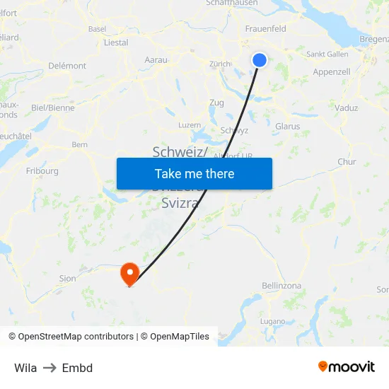 Wila to Embd map