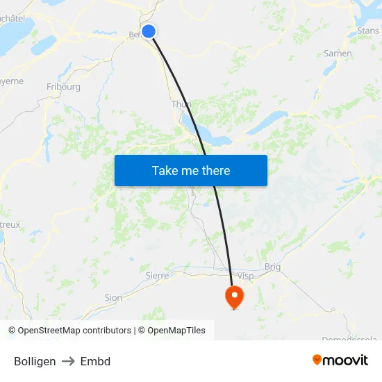 Bolligen to Embd map
