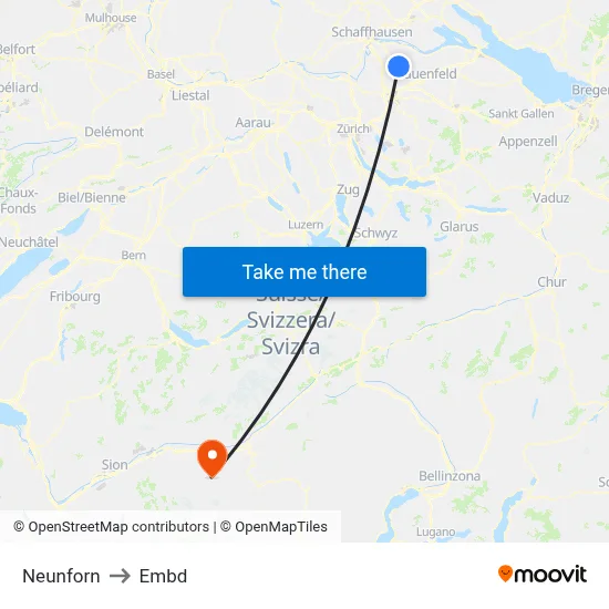 Neunforn to Embd map