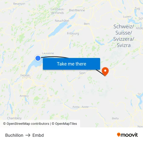 Buchillon to Embd map