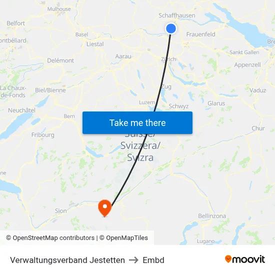 Verwaltungsverband Jestetten to Embd map