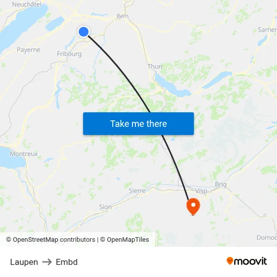 Laupen to Embd map
