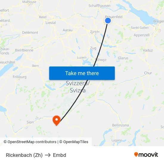 Rickenbach (Zh) to Embd map