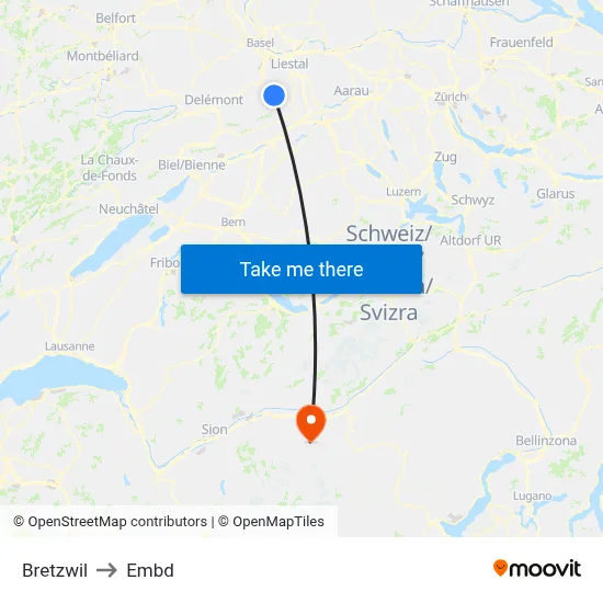 Bretzwil to Embd map
