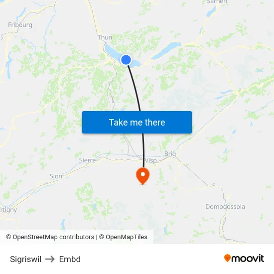 Sigriswil to Embd map
