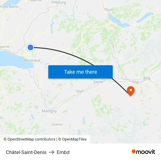 Châtel-Saint-Denis to Embd map