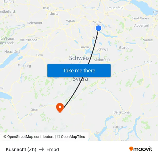 Küsnacht (Zh) to Embd map
