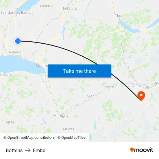 Bottens to Embd map