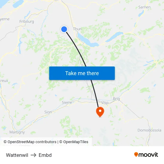 Wattenwil to Embd map