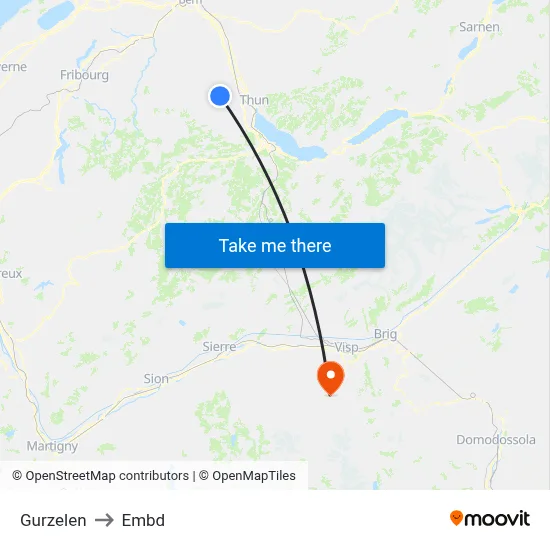 Gurzelen to Embd map
