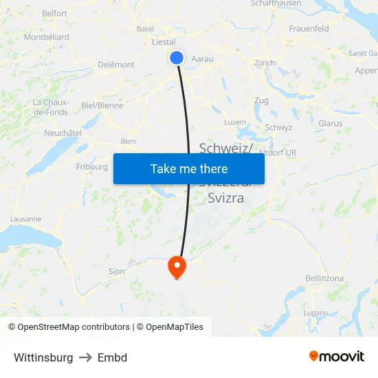 Wittinsburg to Embd map
