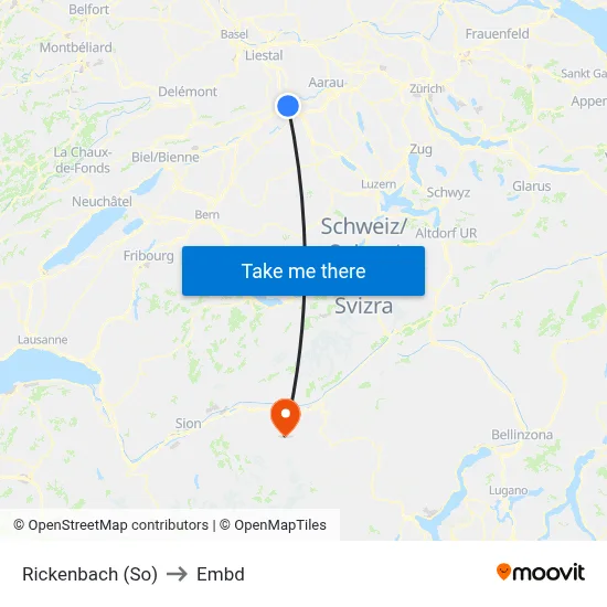 Rickenbach (So) to Embd map