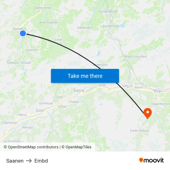Saanen to Embd map