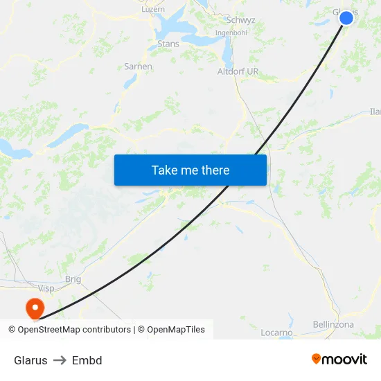 Glarus to Embd map