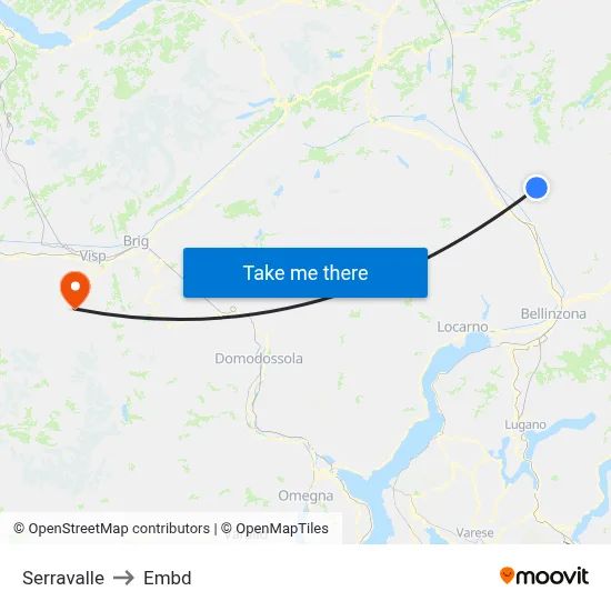 Serravalle to Embd map