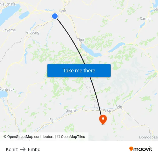 Köniz to Embd map