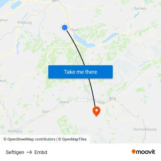 Seftigen to Embd map