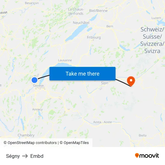 Ségny to Embd map